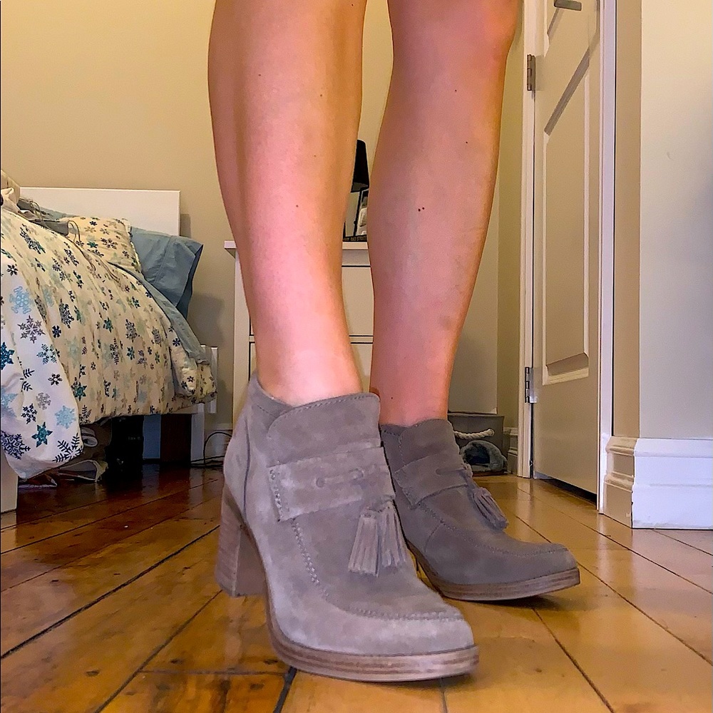 Nine West Suede Fringe Booties
